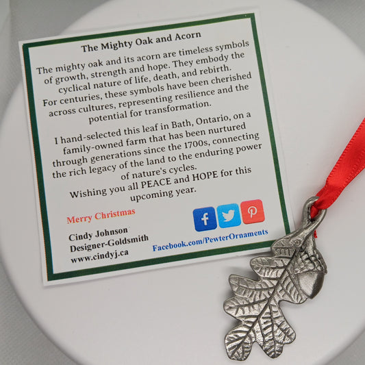 2024 - The Mighty Oak and Acorn Pewter Ornament